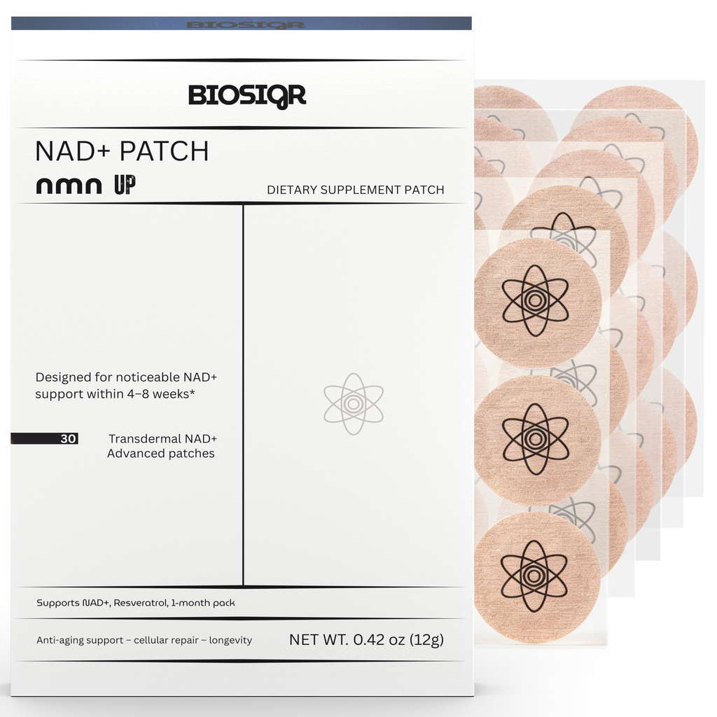 NAD+ Patches for Women & Men, 30 Count NAD Plus Supplements High Dose NMN + Resveratrol + NAC, Premium 8-Hour Extended-Release Formula, Vegan, NAD+ Supplements